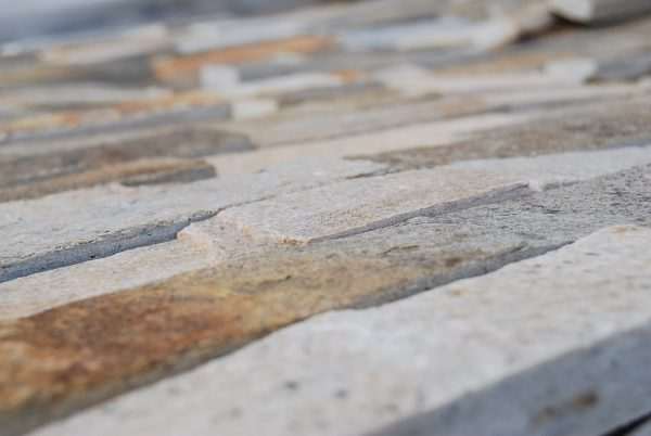 Platinum Beige Riven Quartzite Cladding — split-face quartzite, showing the stone surface and colour