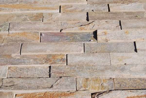 Emerald Autumn Quartzite Riven Cladding — split-face quartzite, showing the stone surface and colour