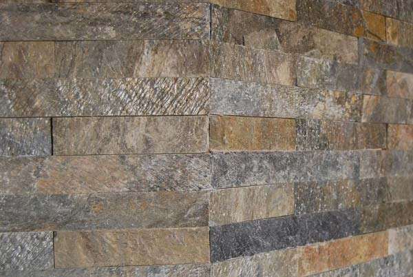 Emerald Autumn Shimmer Quartzite Riven Cladding — split-face quartzite, showing the stone surface and colour
