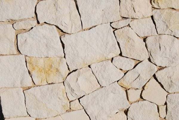 Lesotho Sandstone Chunks Cladding — natural sandstone, installed on a wall