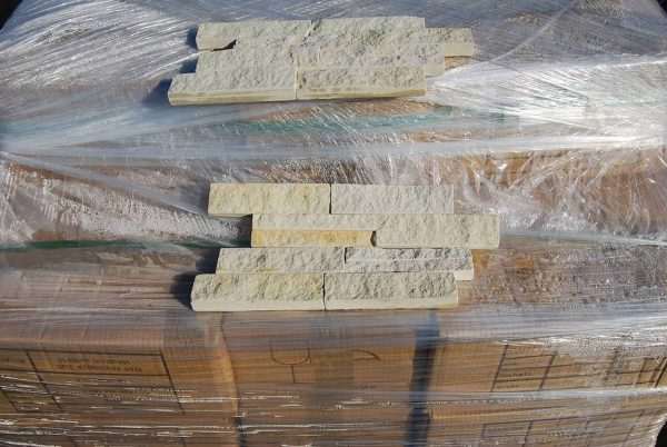 Lesotho Sandstone Cladding panel — natural sandstone, installed on a wall