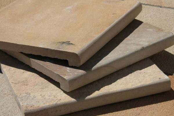 Desert Sand Sandstone Coping Tiles — natural sandstone, showing the stone surface and colour