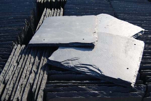 Slate Roofing Tiles Black — natural slate, showing the stone surface and colour