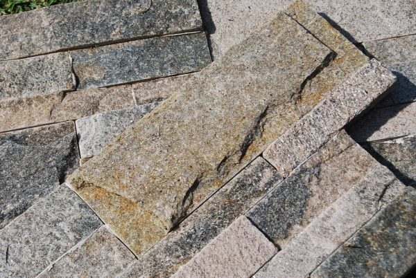 Platinum Glitterstone Quartzite Panel Cladding — split-face quartzite, detail view of the stone