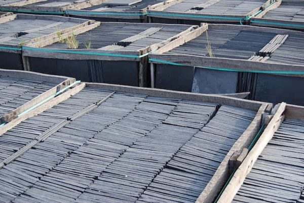 Silver Blue Slate Tiles — natural slate, detail view of the stone