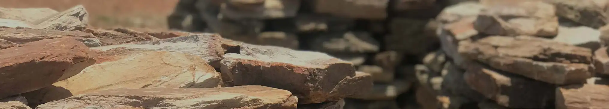 Wall built from split natural stone